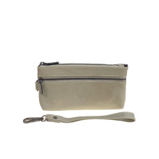 На фото 1 - Женский кошелёк  из натуральной кожи, цвет  молочный