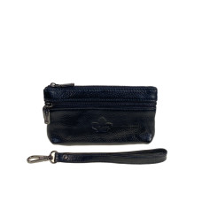 На фото 1 - Женский кошелёк  из натуральной кожи, цвет черный