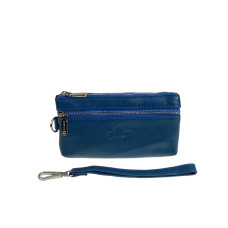 На фото 1 - Женский кошелёк  из натуральной кожи, цвет синий