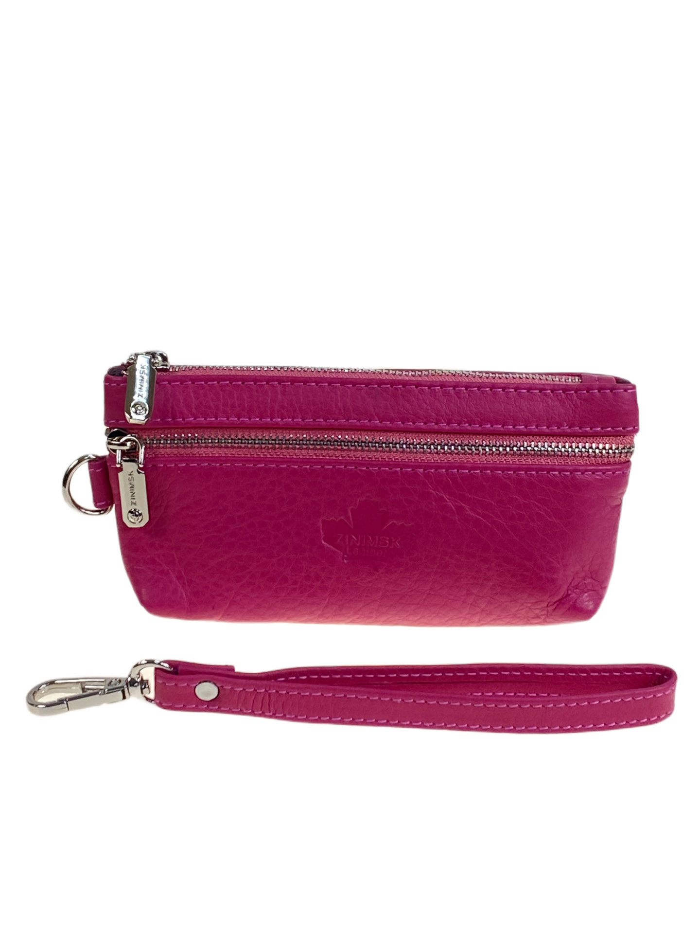 На фото 1 - Женский кошелёк  из натуральной кожи, цвет малиновый