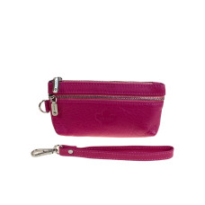 На фото 1 - Женский кошелёк  из натуральной кожи, цвет малиновый