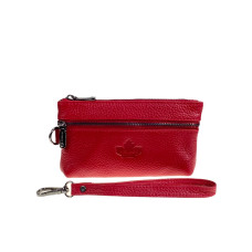 На фото 1 - Женский кошелёк  из натуральной кожи, цвет бордово-красный