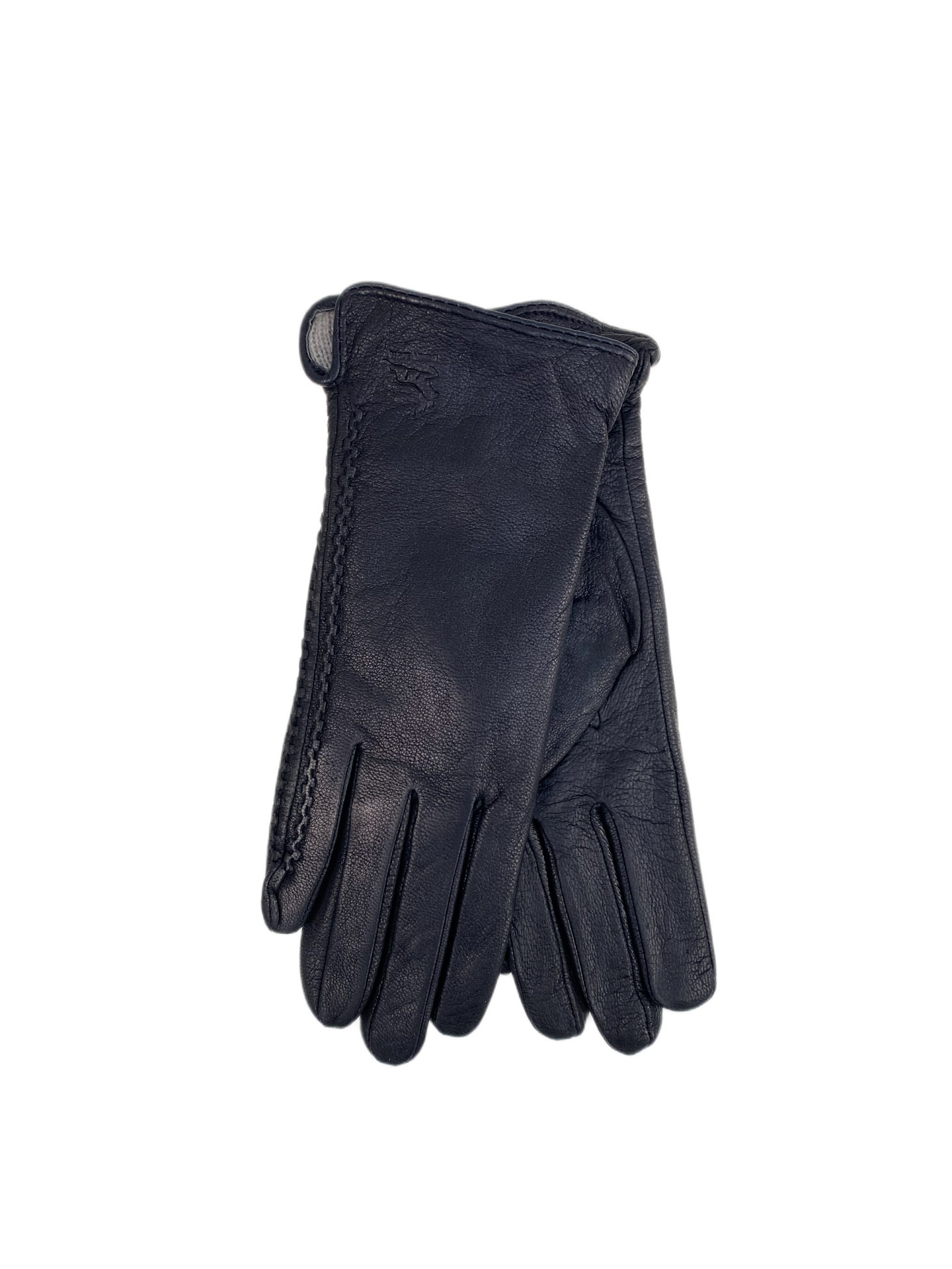 На фото 1 - Женские перчатки из натуральной кожи, цвет черный