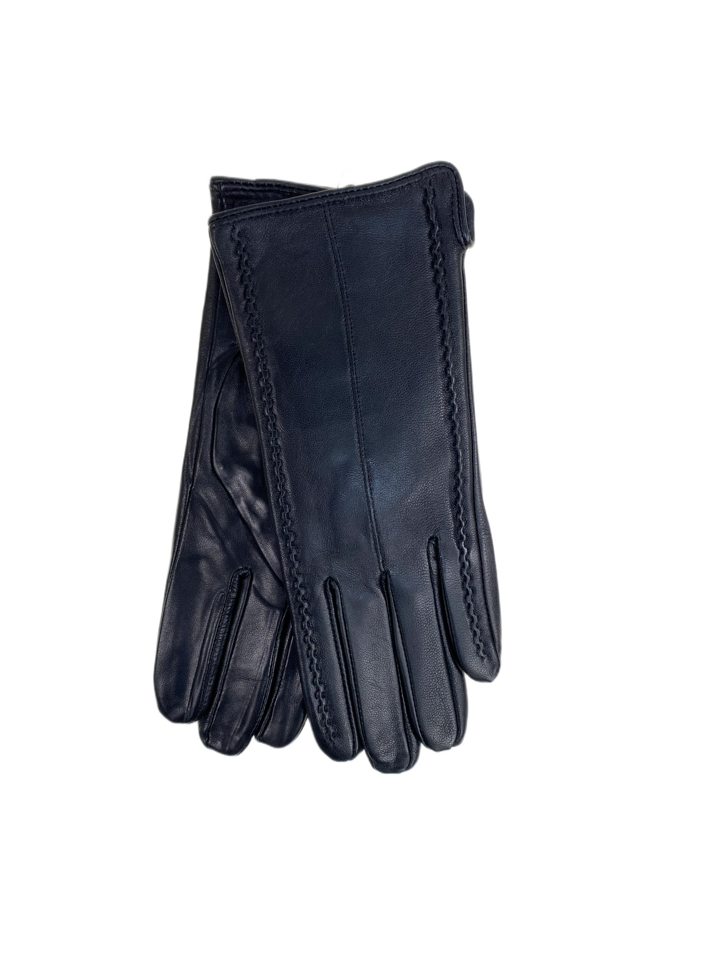 На фото 1 - Женские перчатки из натуральной кожи, цвет черный
