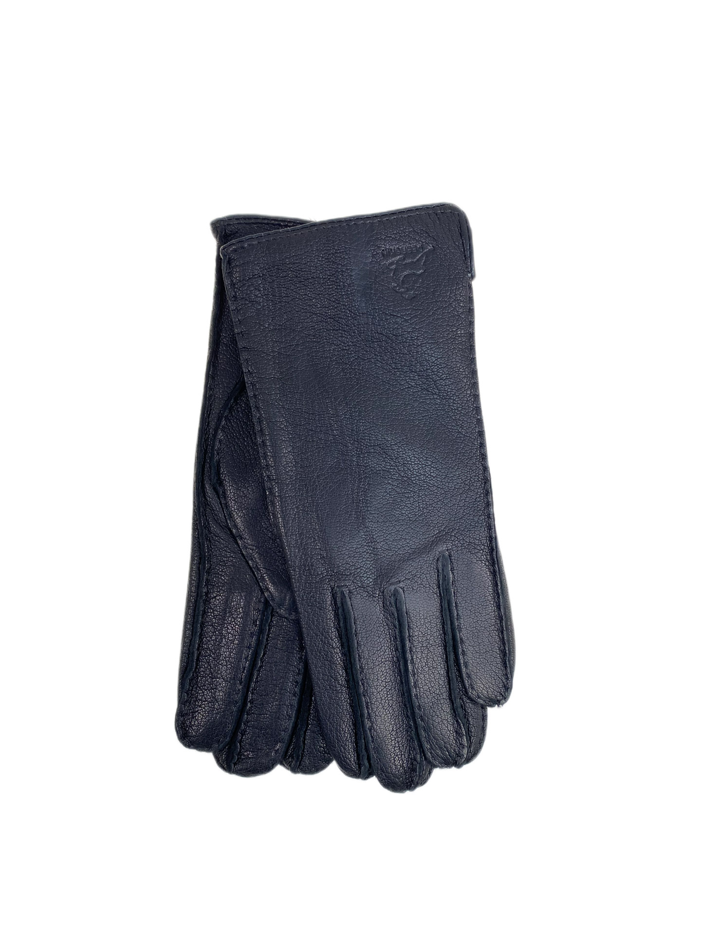 На фото 1 - Женские перчатки из натуральной кожи, цвет черный