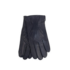 На фото 1 - Мужские перчатки из натуральной кожи, цвет черный