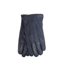 На фото 1 - Мужские перчатки из натуральной кожи, цвет черный