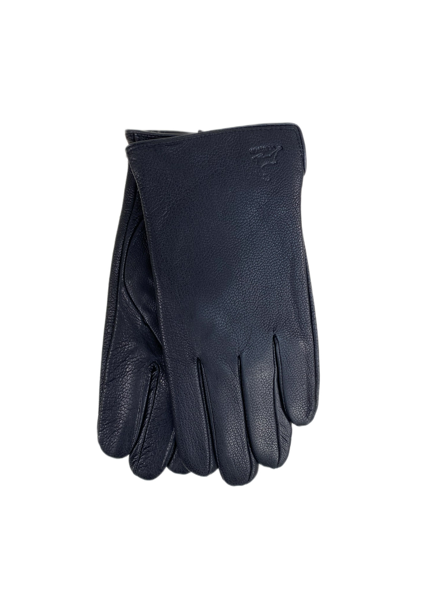 На фото 1 - Мужские перчатки из натуральной кожи, цвет черный