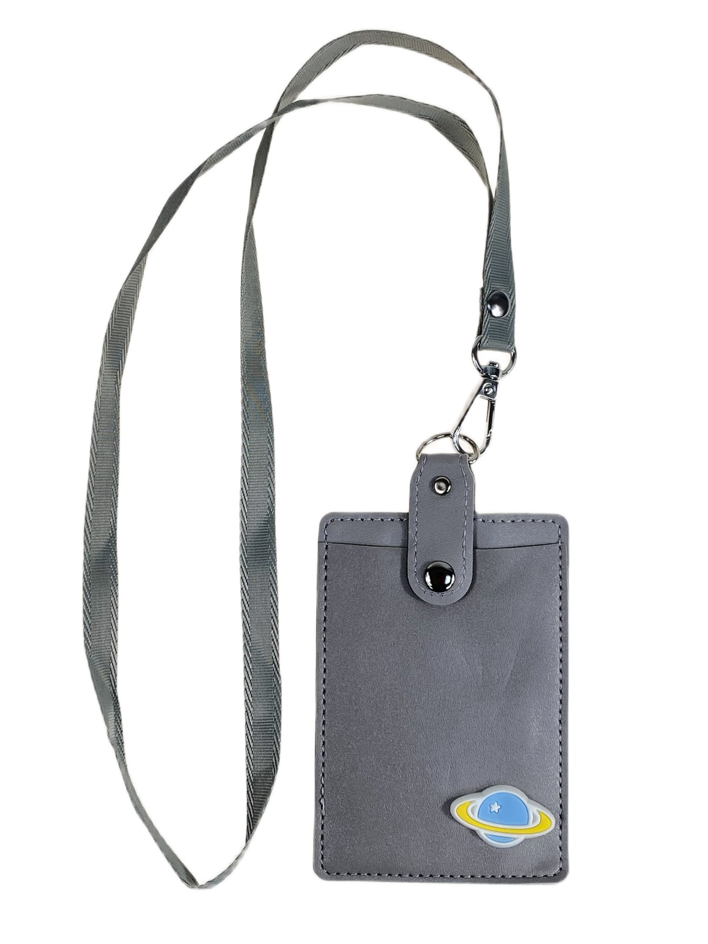 На фото 2 - Бейджик на шею, цвет серый