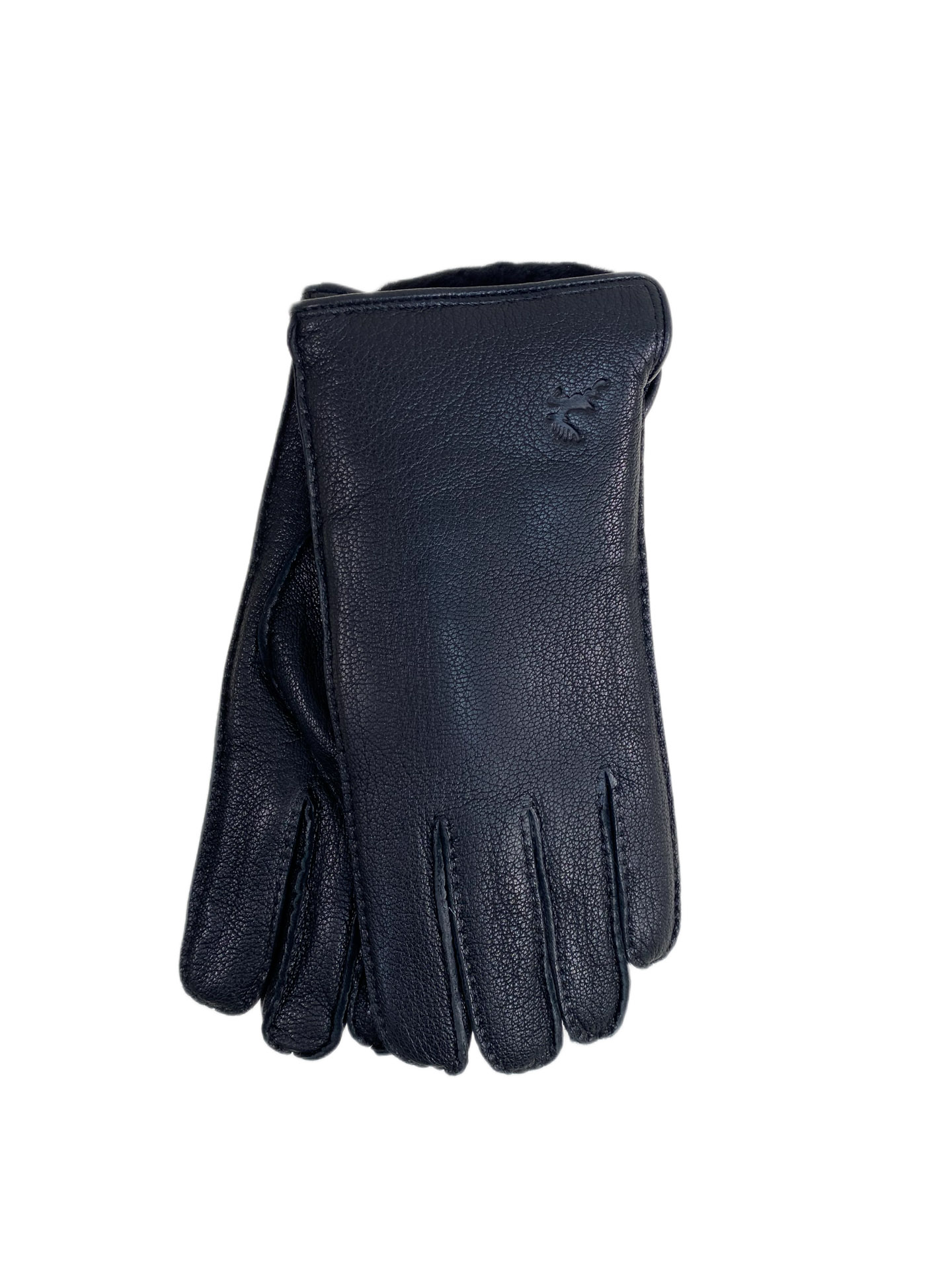 На фото 1 - Перчатки мужские из натуральной кожи цвет черный