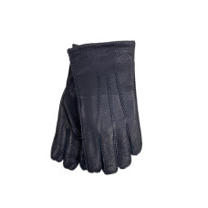 На фото 1 - Перчатки мужские из натуральной кожи цвет черный