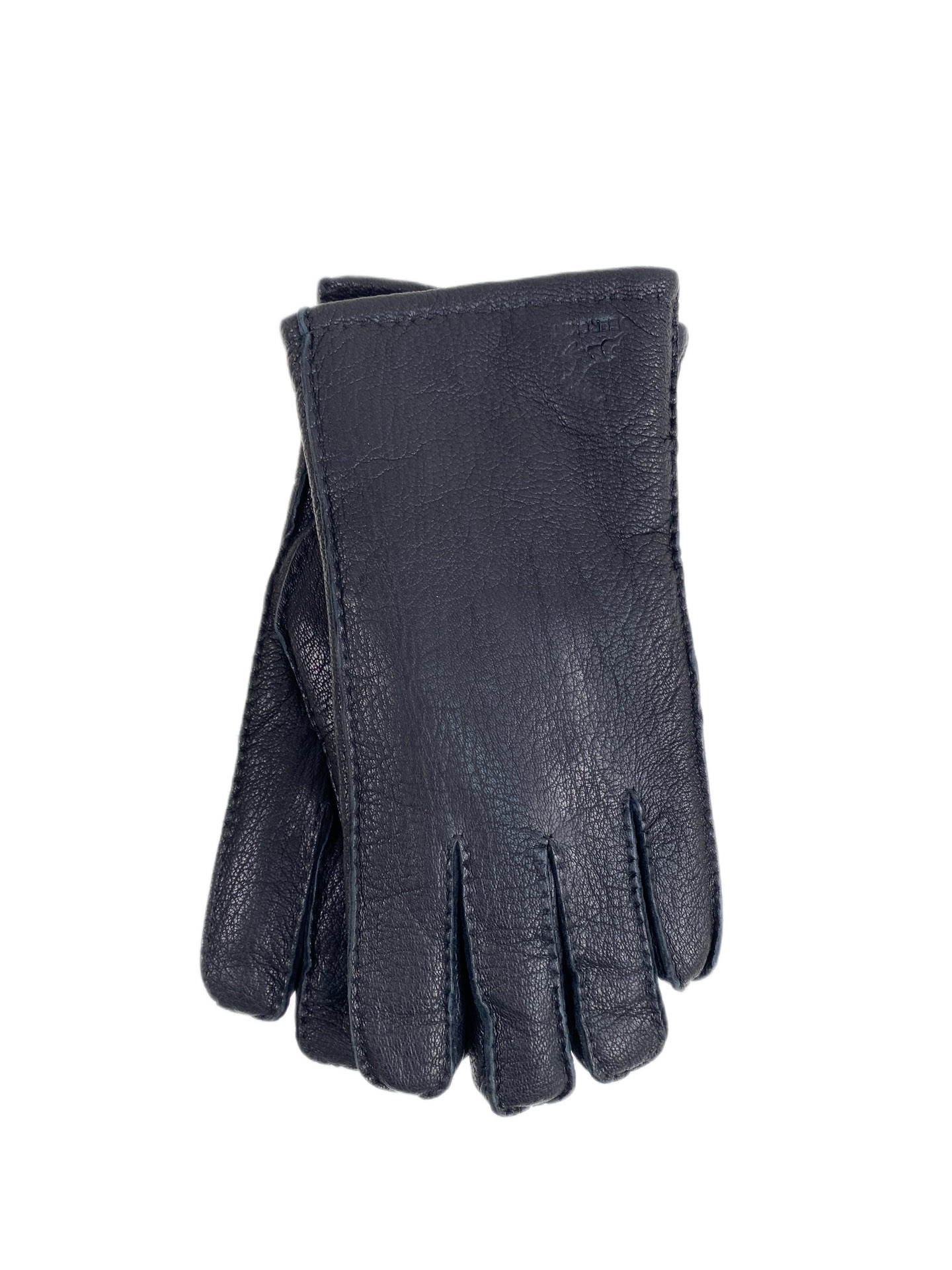 На фото 1 - Перчатки мужские из натуральной кожи цвет черный