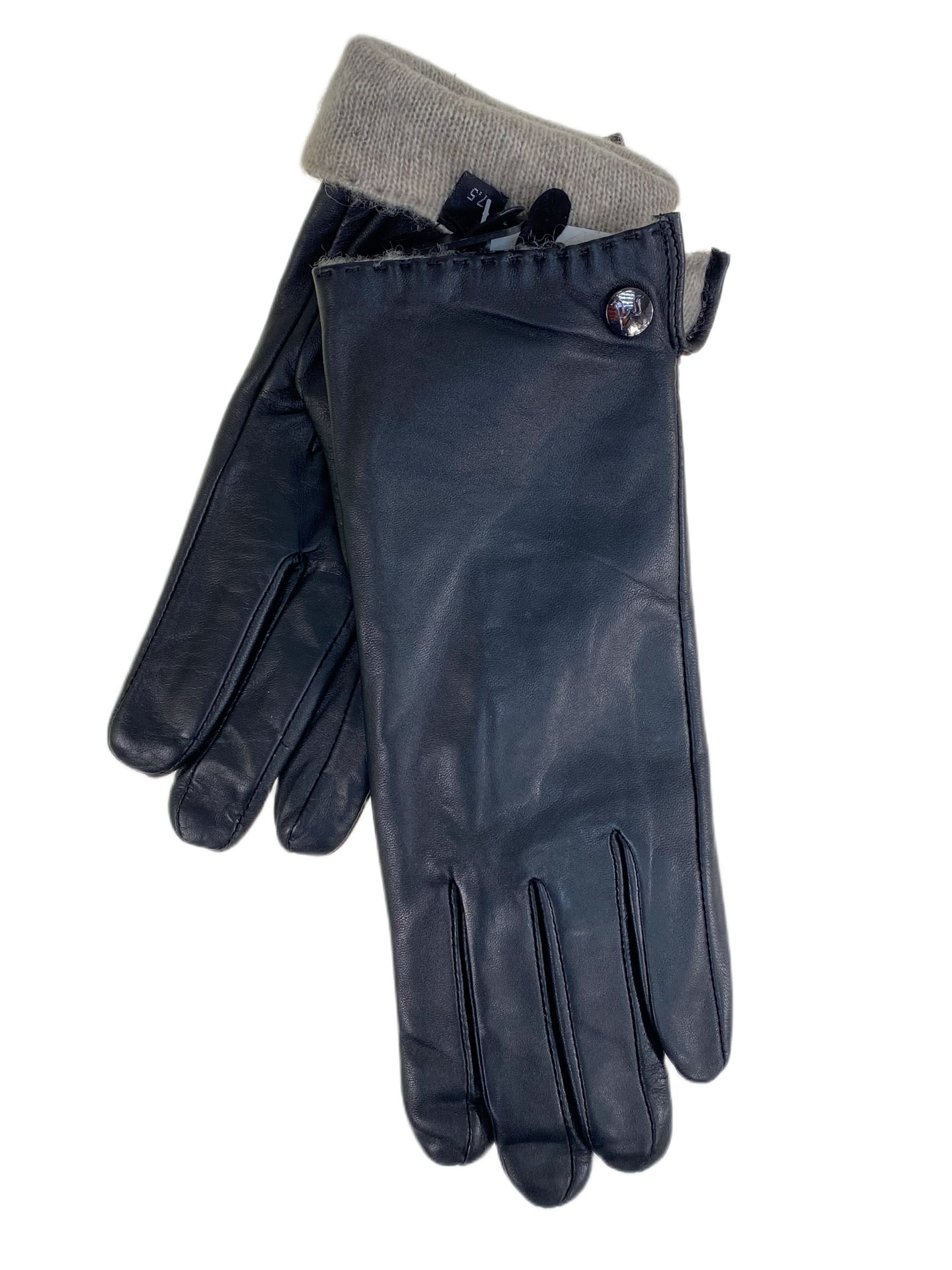 На фото 1 - Женские  демисезонные перчатки из натуральной кожи, цвет черный