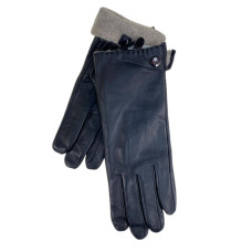 На фото 1 - Женские  демисезонные перчатки из натуральной кожи, цвет черный