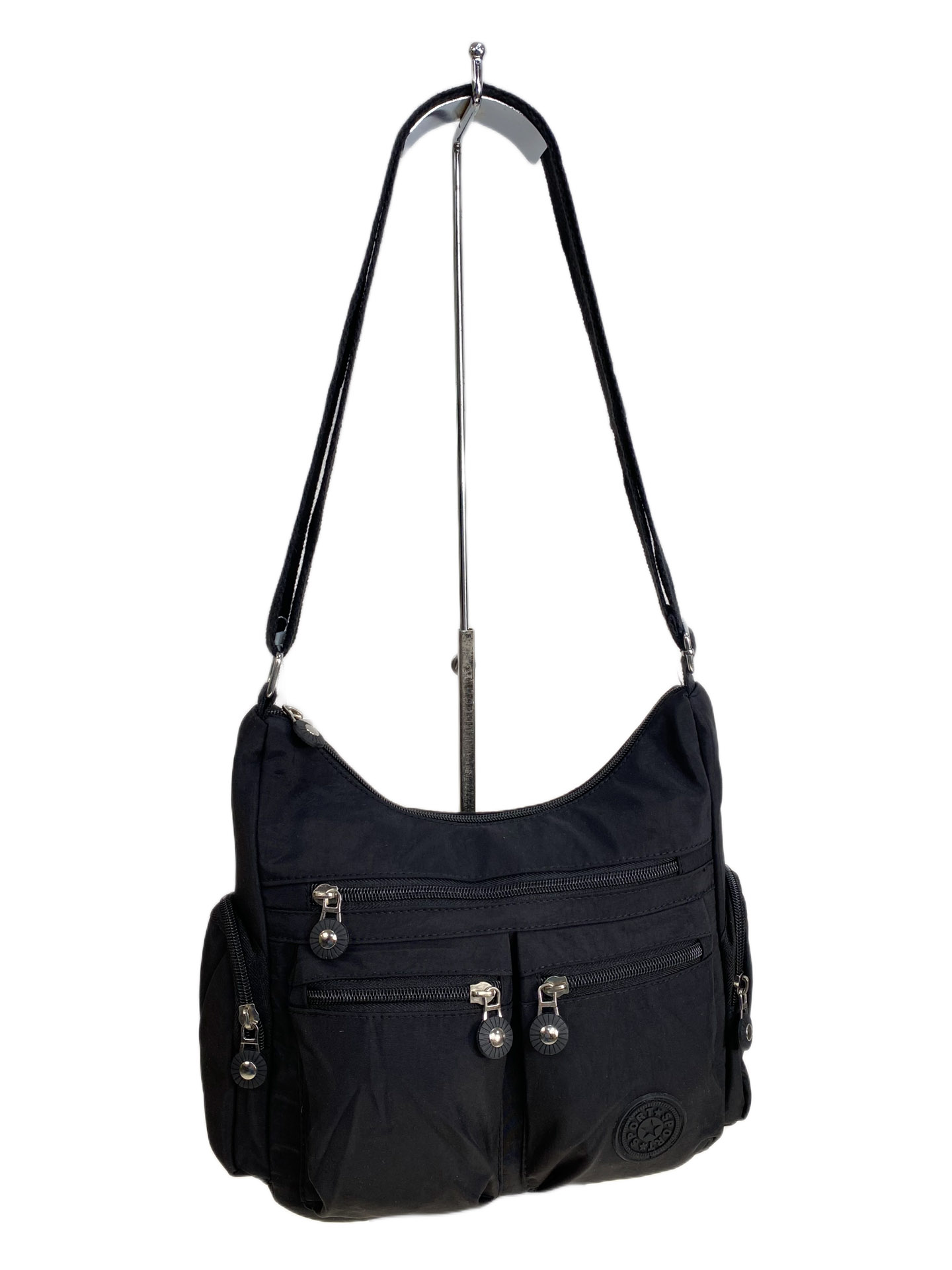 На фото 1 - Женская cумка из текстиля, цвет черный