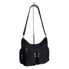 На фото 1 - Женская cумка из текстиля, цвет черный