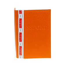 На фото 1 -  Обложка на паспорта из натуральной кожи, цвет оранжевый