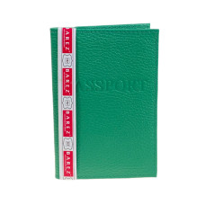 На фото 1 -  Обложка на паспорта из натуральной кожи, цвет зеленый