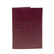 На фото 1 -  Обложка на паспорта из натуральной кожи, цвет бордовый