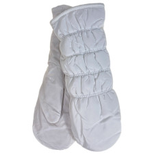 На фото 1 - Зимние женские варежки с подкладом из искусственного меха, цвет белый