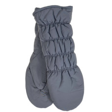 На фото 1 - Зимние женские варежки с подкладом из искусственного меха, цвет серый