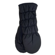 На фото 1 - Зимние женские варежки с подкладом из искусственного меха, цвет черный