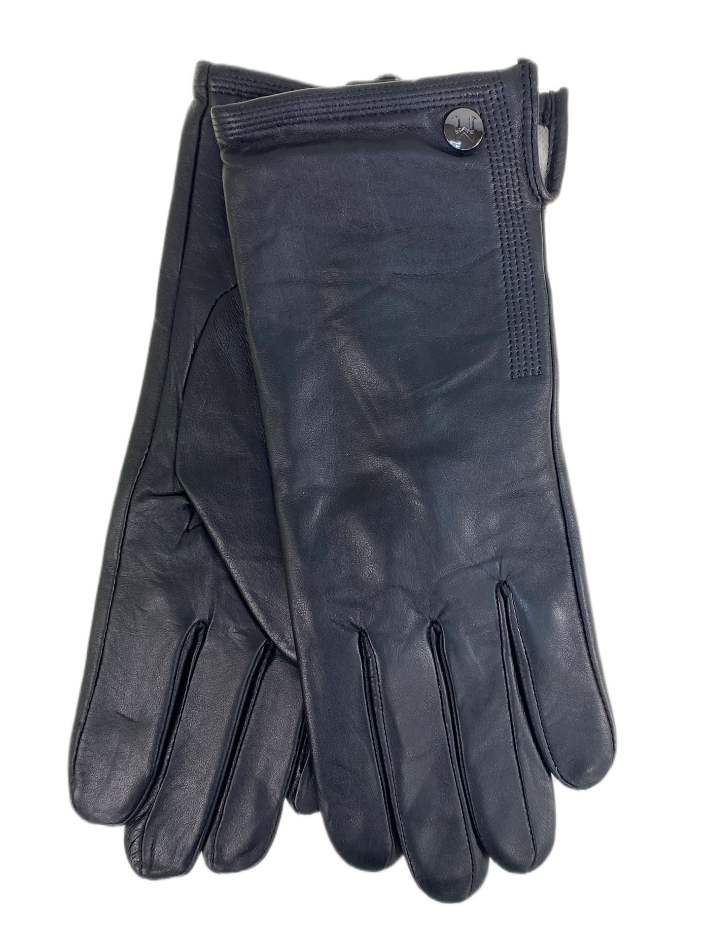 На фото 1 - Женские  демисезонные перчатки из натуральной кожи, цвет черный