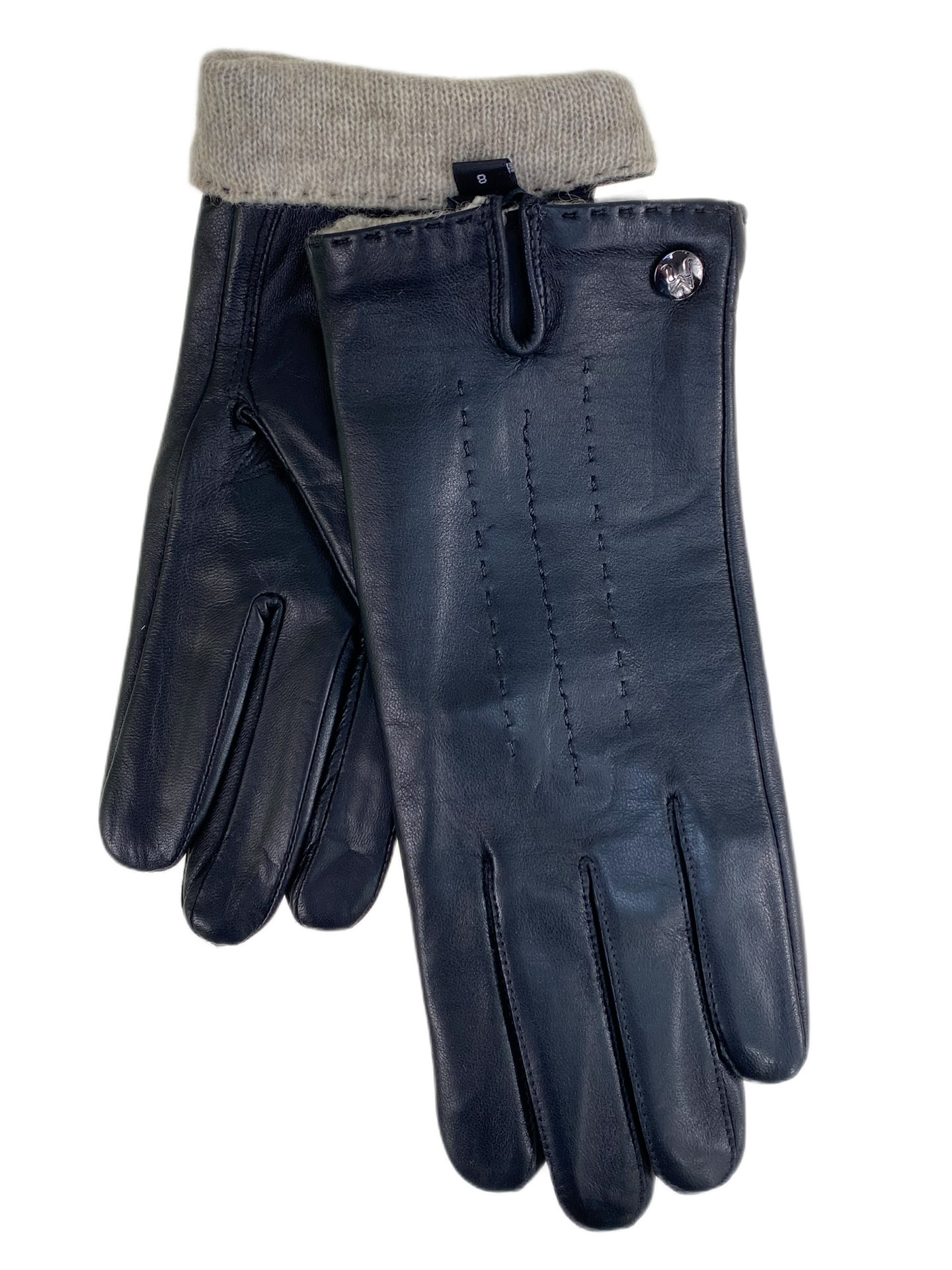 На фото 1 - Женские  демисезонные перчатки из натуральной кожи, цвет черный