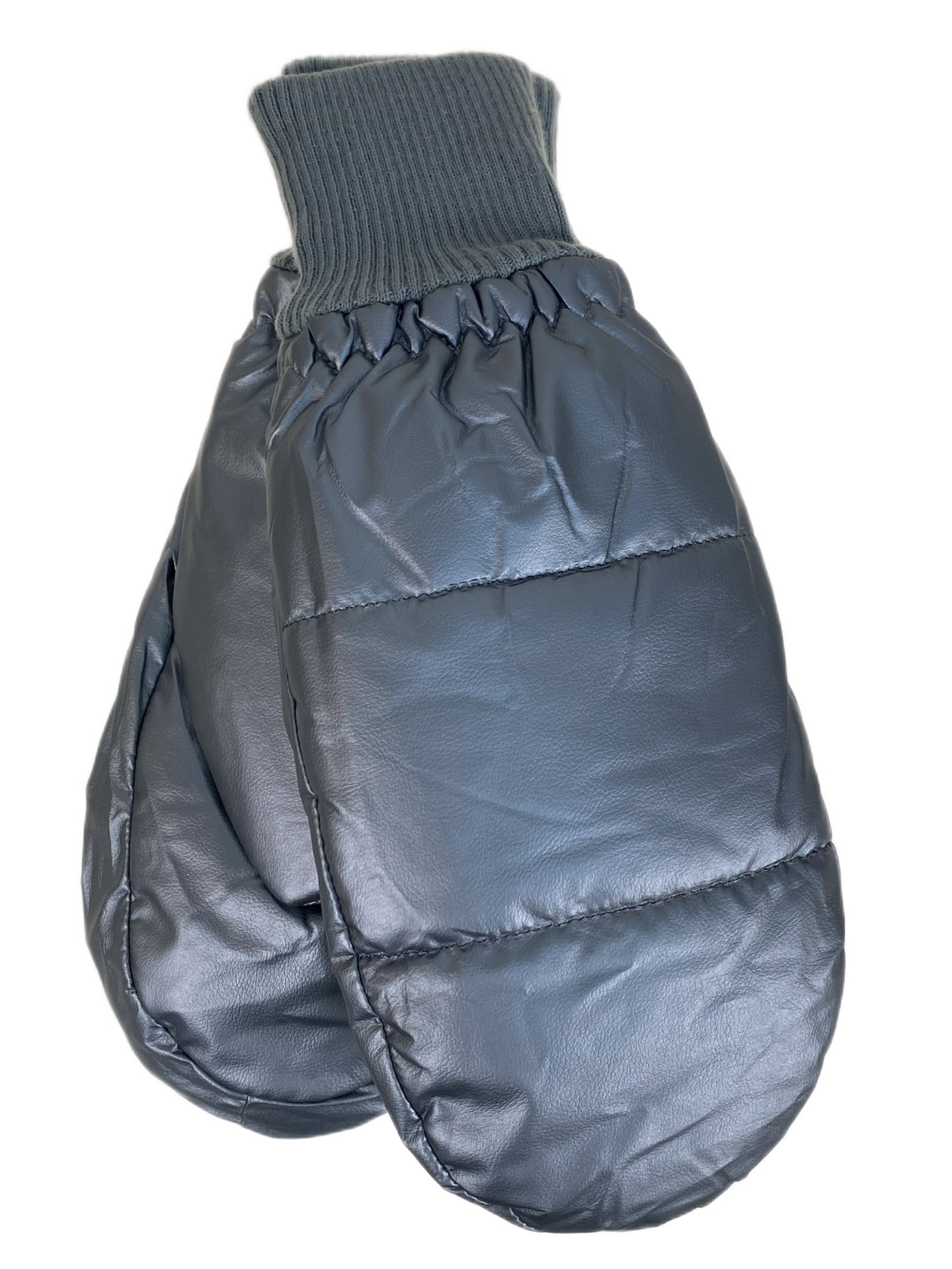 На фото 1 - Зимние женские варежки с подкладом из искусственного меха, цвет тёмно серый