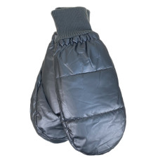 На фото 1 - Зимние женские варежки с подкладом из искусственного меха, цвет тёмно серый