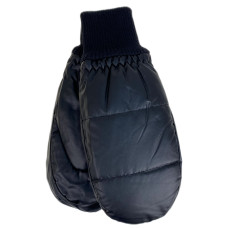 На фото 1 - Зимние женские варежки с подкладом из искусственного меха, цвет черный