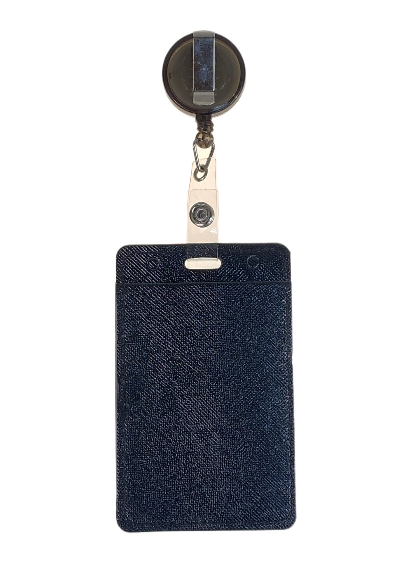 На фото 2 - Бейдж с лентой на рулетке вертикальный, цвет черный