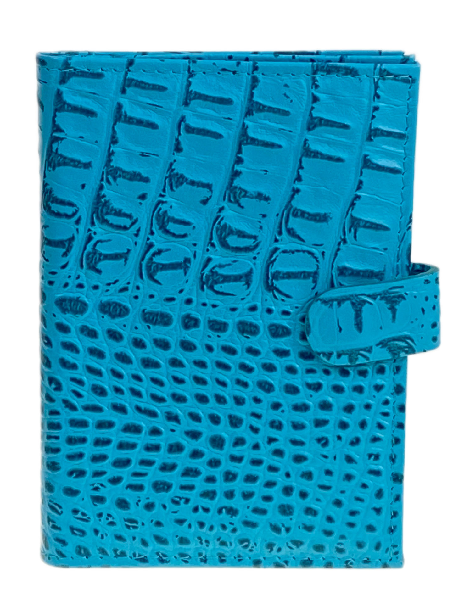 На фото 1 - Обложка для паспорта и автодокументов из натуральной кожи, цвет голубой