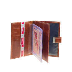 На фото 2 - Обложка для паспорта и автодокументов из натуральной кожи, цвет коричнево-рыжий На фото 2 - Обложка для паспорта и автодокументов из натуральной кожи, цвет коричнево-рыжий