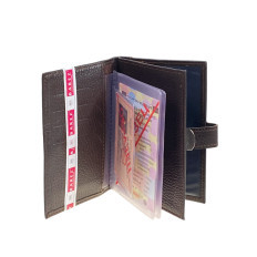 На фото 2 - Обложка для паспорта и автодокументов из натуральной кожи, цвет шоколад