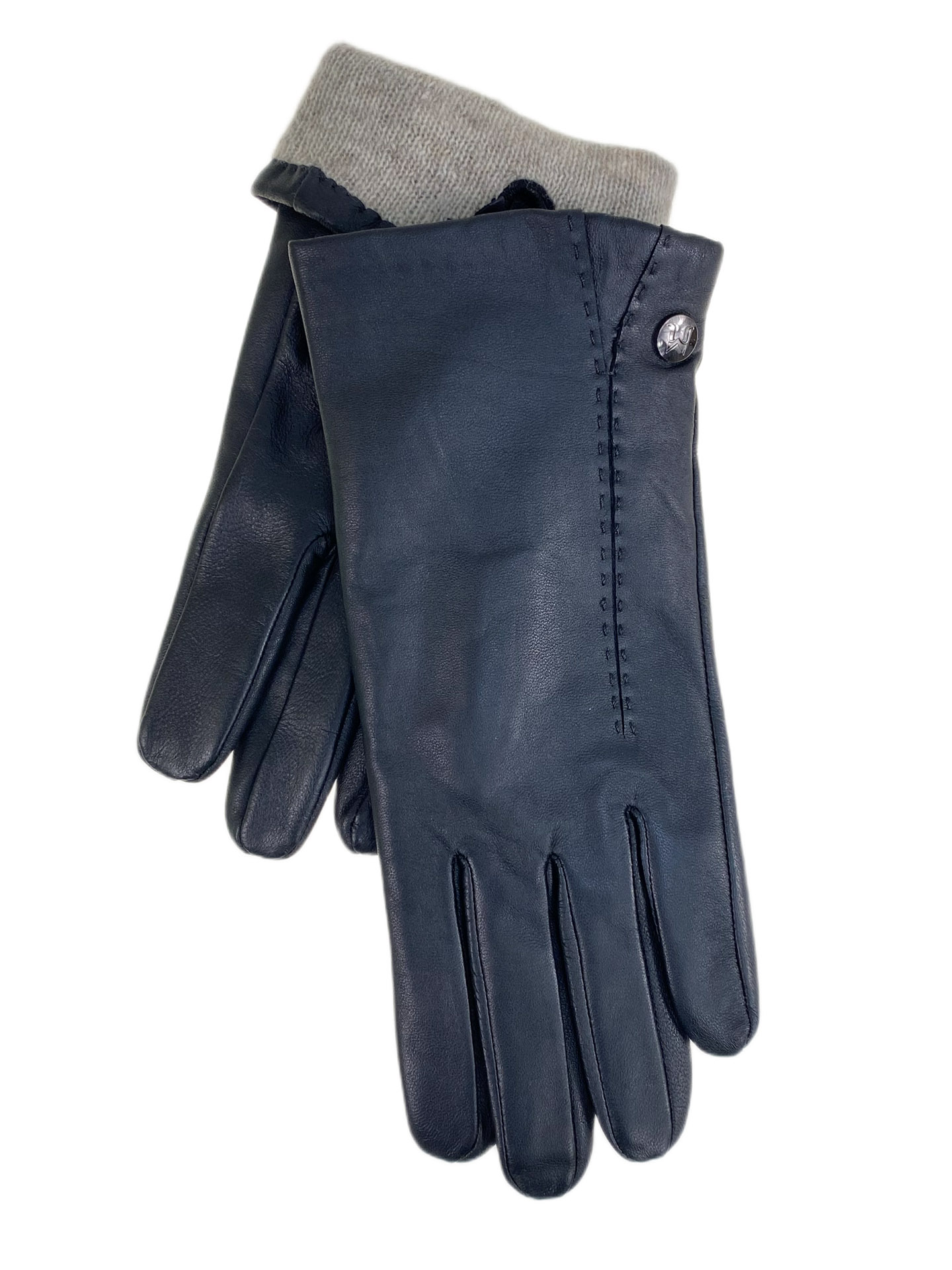 На фото 1 - Женские  демисезонные перчатки из натуральной кожи, цвет черный