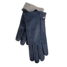 На фото 1 - Женские  демисезонные перчатки из натуральной кожи, цвет черный