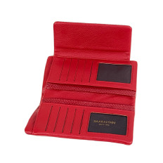 На фото 2 -  Женское портмоне из искусственной кожи, цвет красный