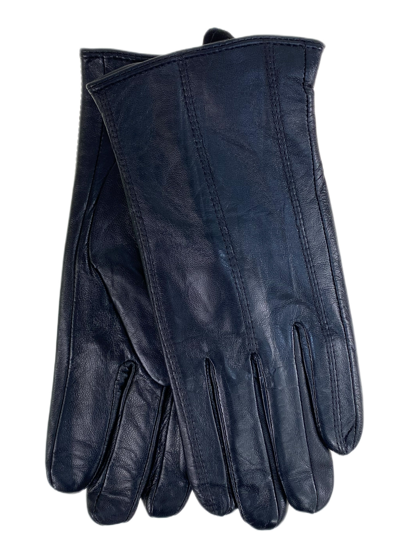 На фото 1 - Женские  демисезонные перчатки из натуральной кожи, цвет  черный