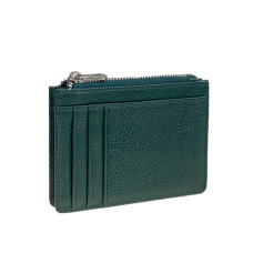 На фото 1 - Картхолдер женский из натуральной кожи для пластиковых карт, цвет темно зеленый На фото 1 - Картхолдер женский из натуральной кожи для пластиковых карт, цвет темно зеленый