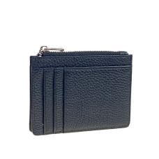 На фото 1 - Картхолдер женский из натуральной кожи для пластиковых карт, цвет черный