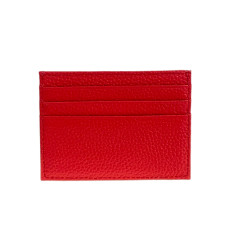 На фото 1 -  Картхолдер женский из натуральной кожи для пластиковых карт, цвет красный