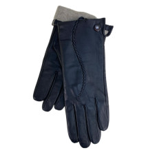 На фото 1 - Женские  демисезонные перчатки из натуральной кожи, цвет черный