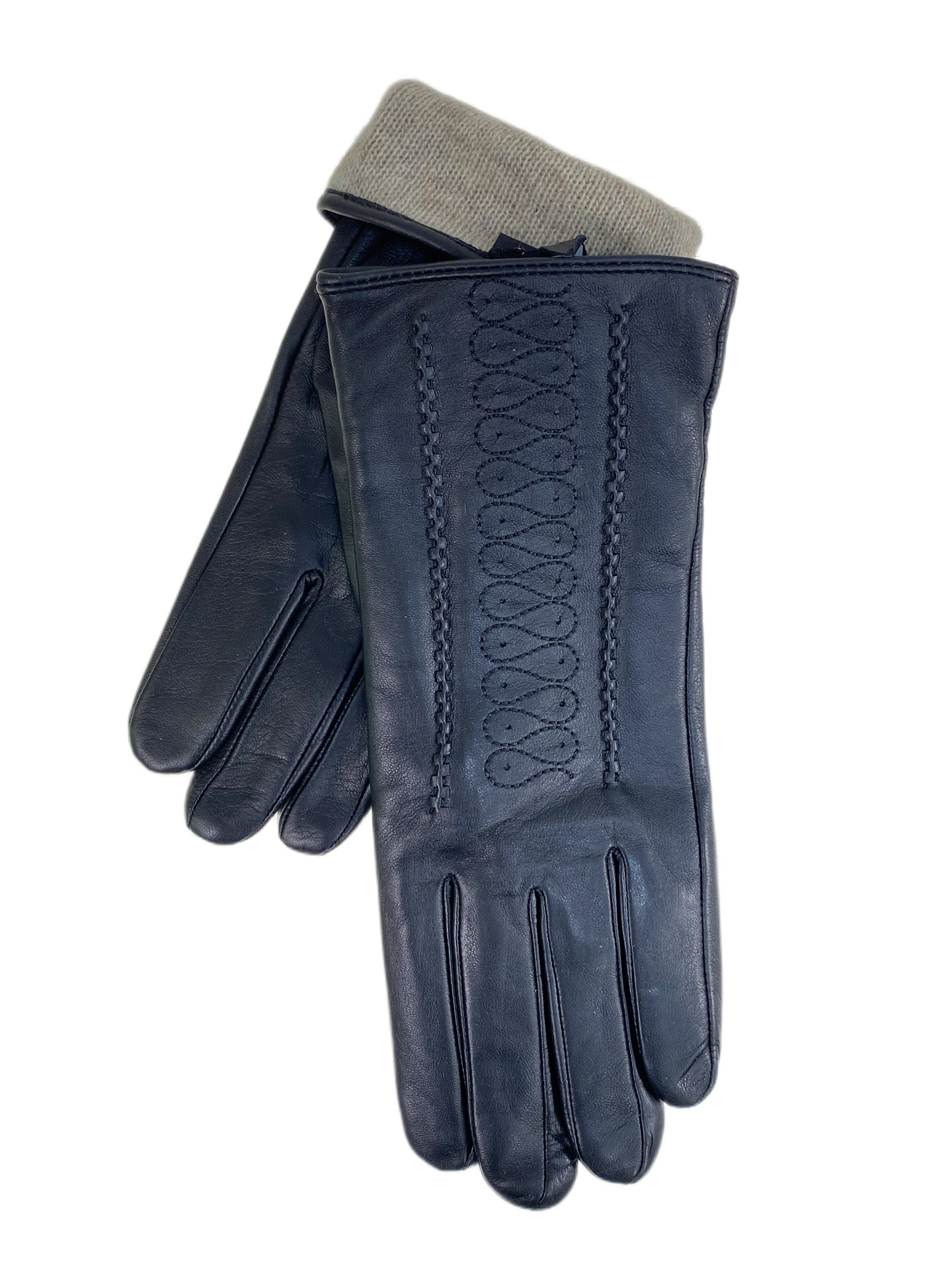 На фото 1 - Женские  демисезонные перчатки из натуральной кожи, цвет черный