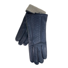 На фото 1 - Женские  демисезонные перчатки из натуральной кожи, цвет черный