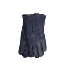 На фото 1 - Перчатки мужские из натуральной кожи цвет черный