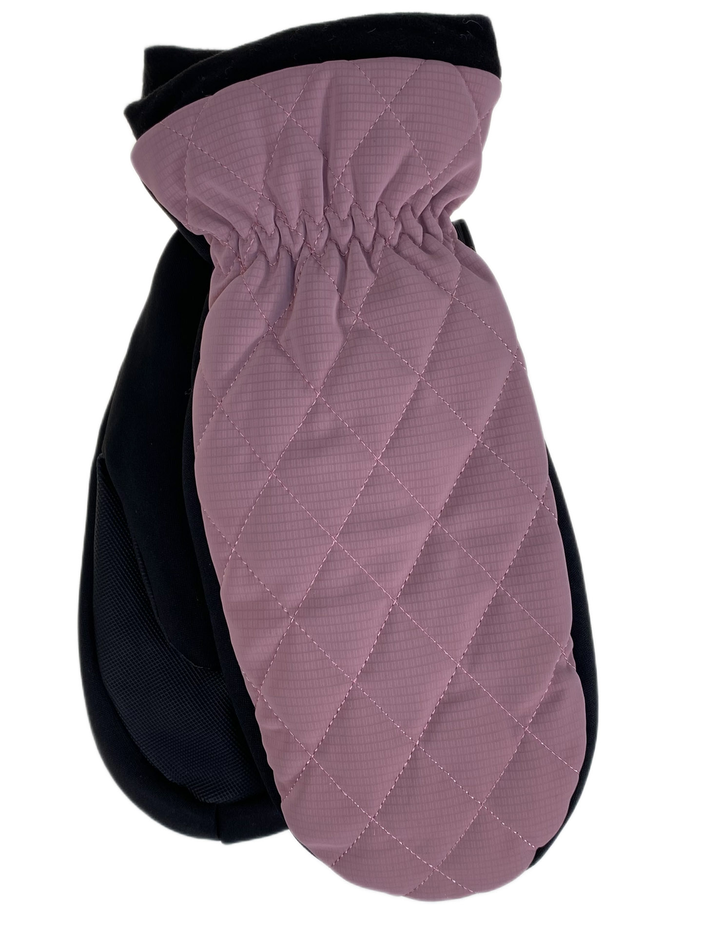 На фото 1 - Зимние женские варежки с подкладом из искусственного меха, цвет розовый