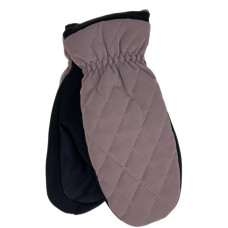 На фото 1 - Зимние женские варежки с подкладом из искусственного меха, цвет бежевый