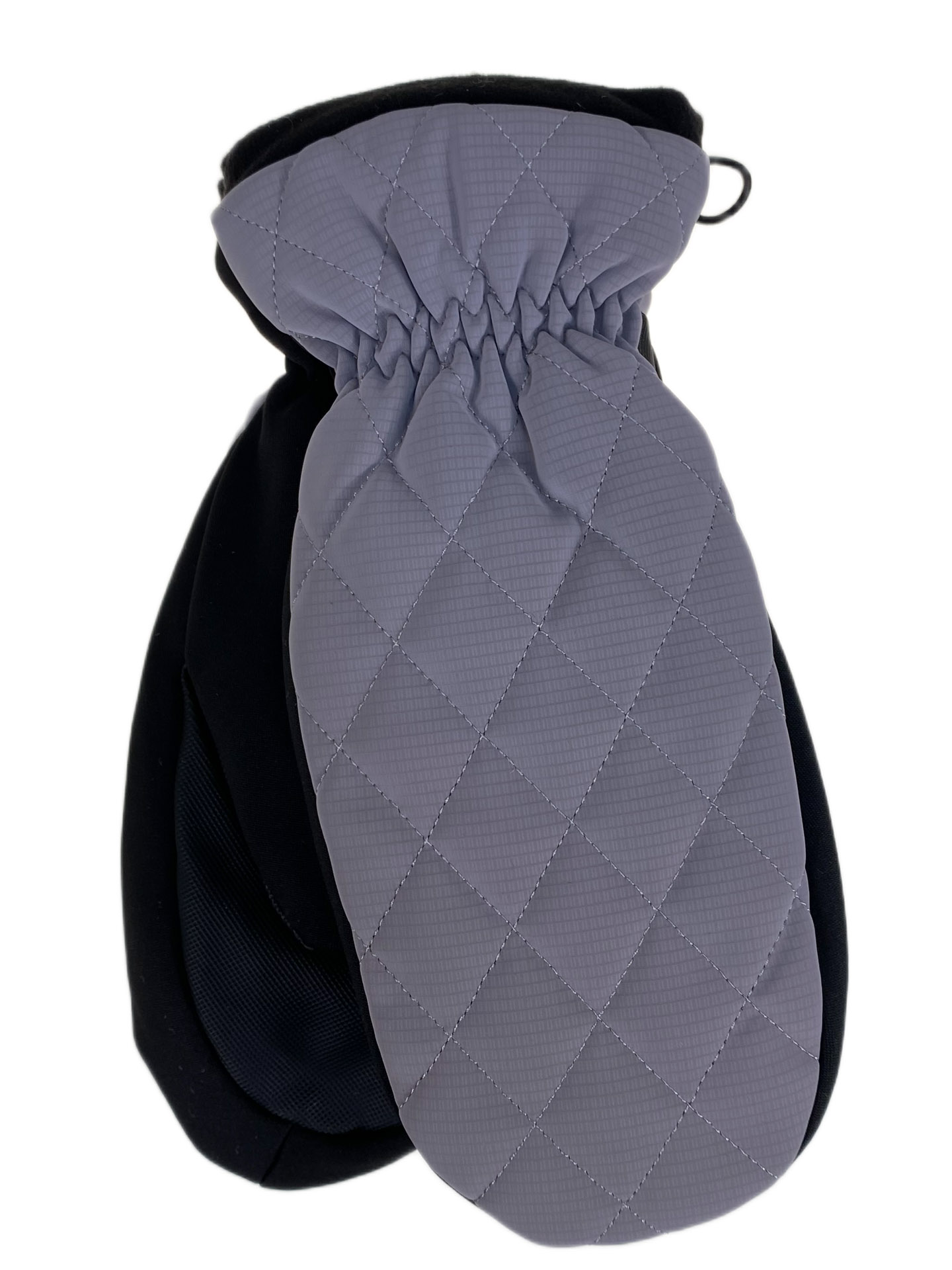 На фото 1 - Зимние женские варежки с подкладом из искусственного меха, цвет серый