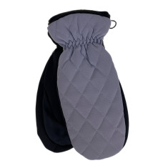 На фото 1 - Зимние женские варежки с подкладом из искусственного меха, цвет серый